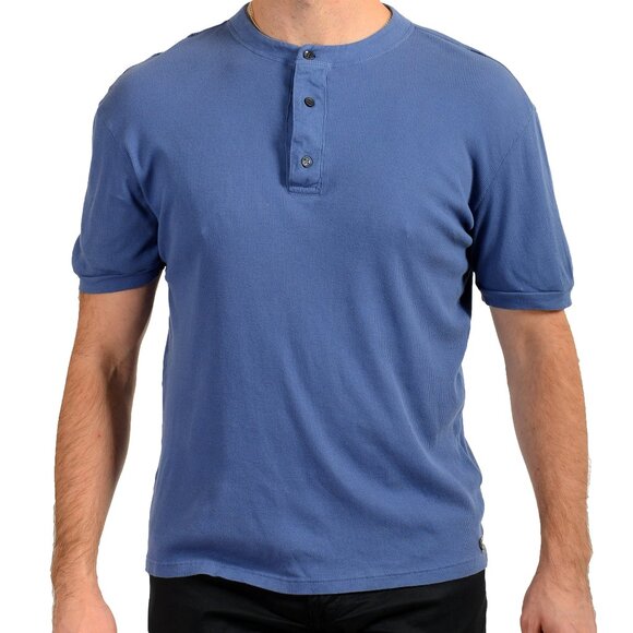 John Galliano Men's Blue Ribbed Short Sleeve T-Shirt US M IT 50 - Picture 1 of 7